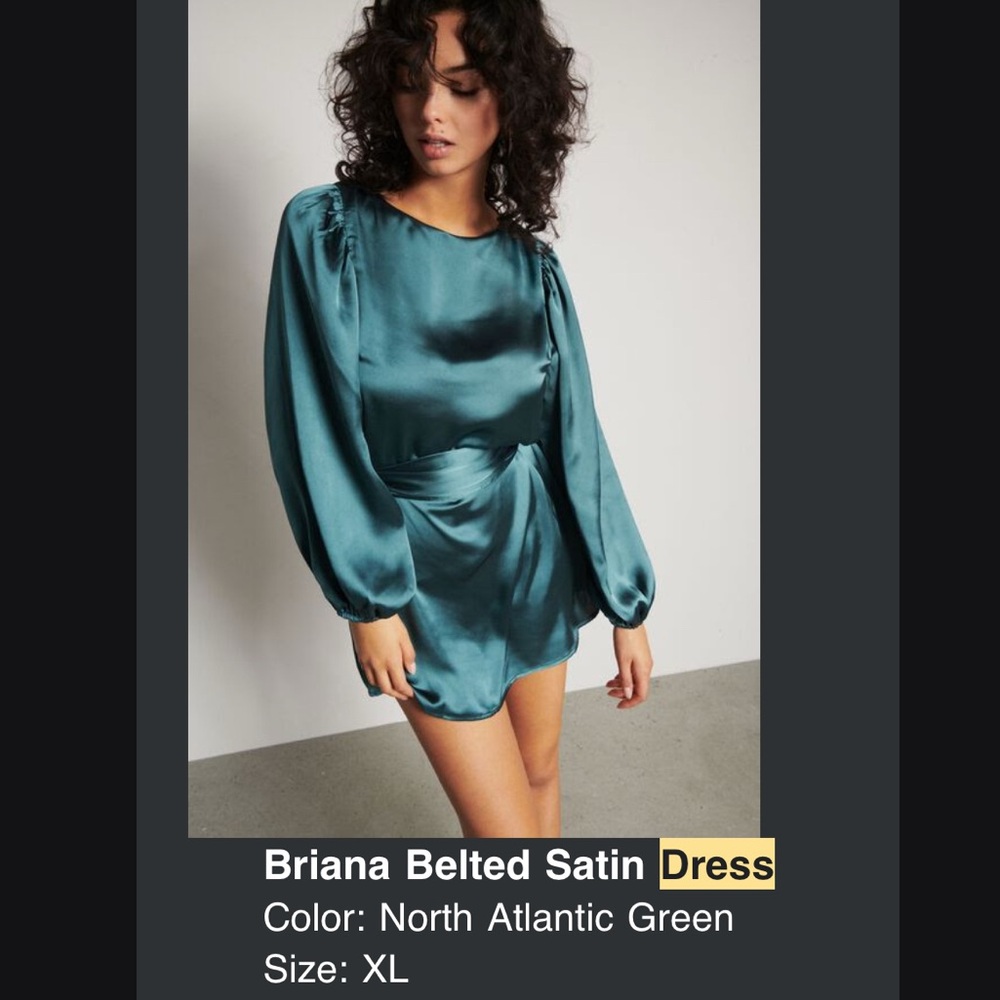 Green Satin Dress - Dynamite, XL
